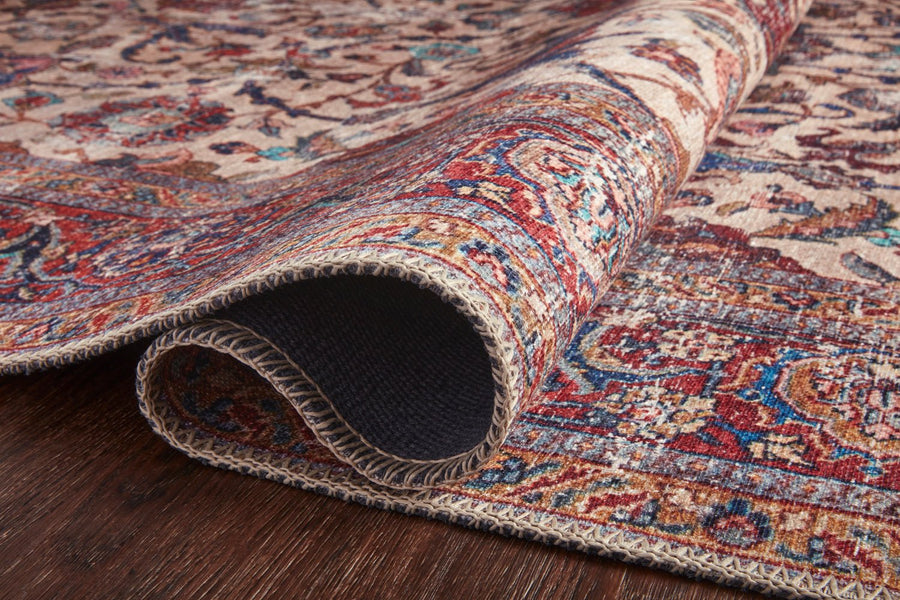 FIDELMA VINTAGE PRINT RUG: BRICK, BLUE