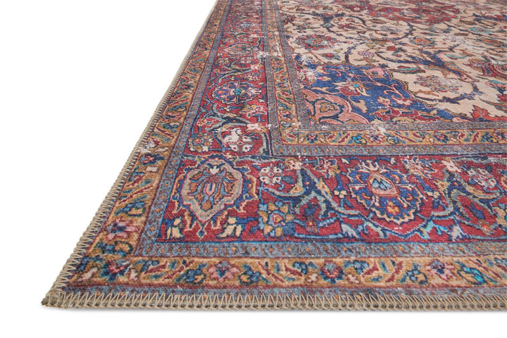 FIDELMA VINTAGE PRINT RUG: BRICK, BLUE