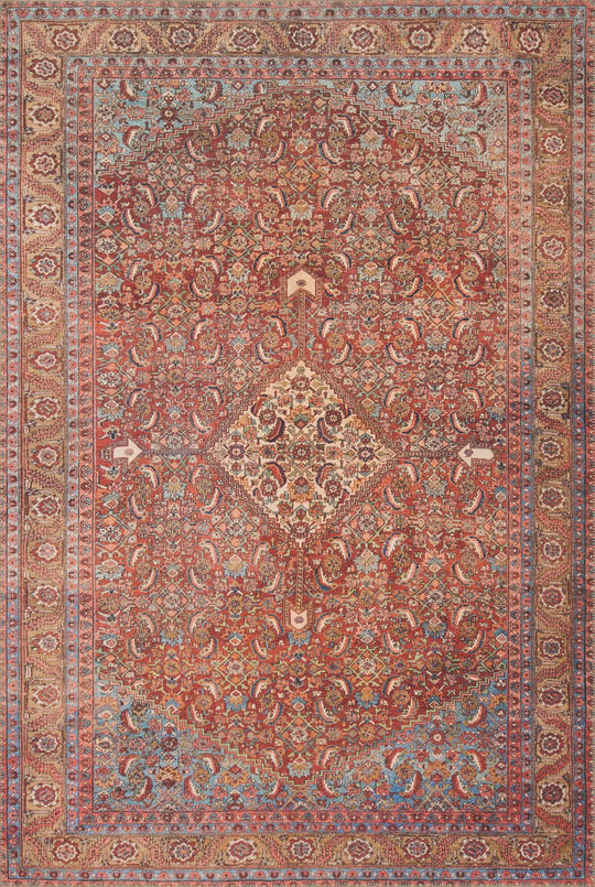 FILIPA VINTAGE PRINT RUG: TERRACOTTA MULTI