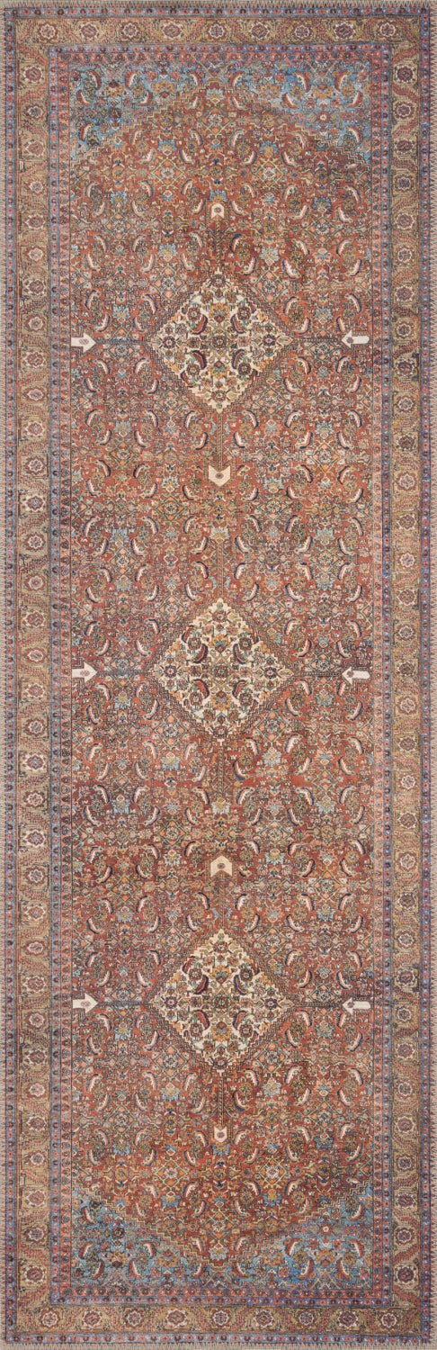 FILIPA VINTAGE PRINT RUG: TERRACOTTA MULTI