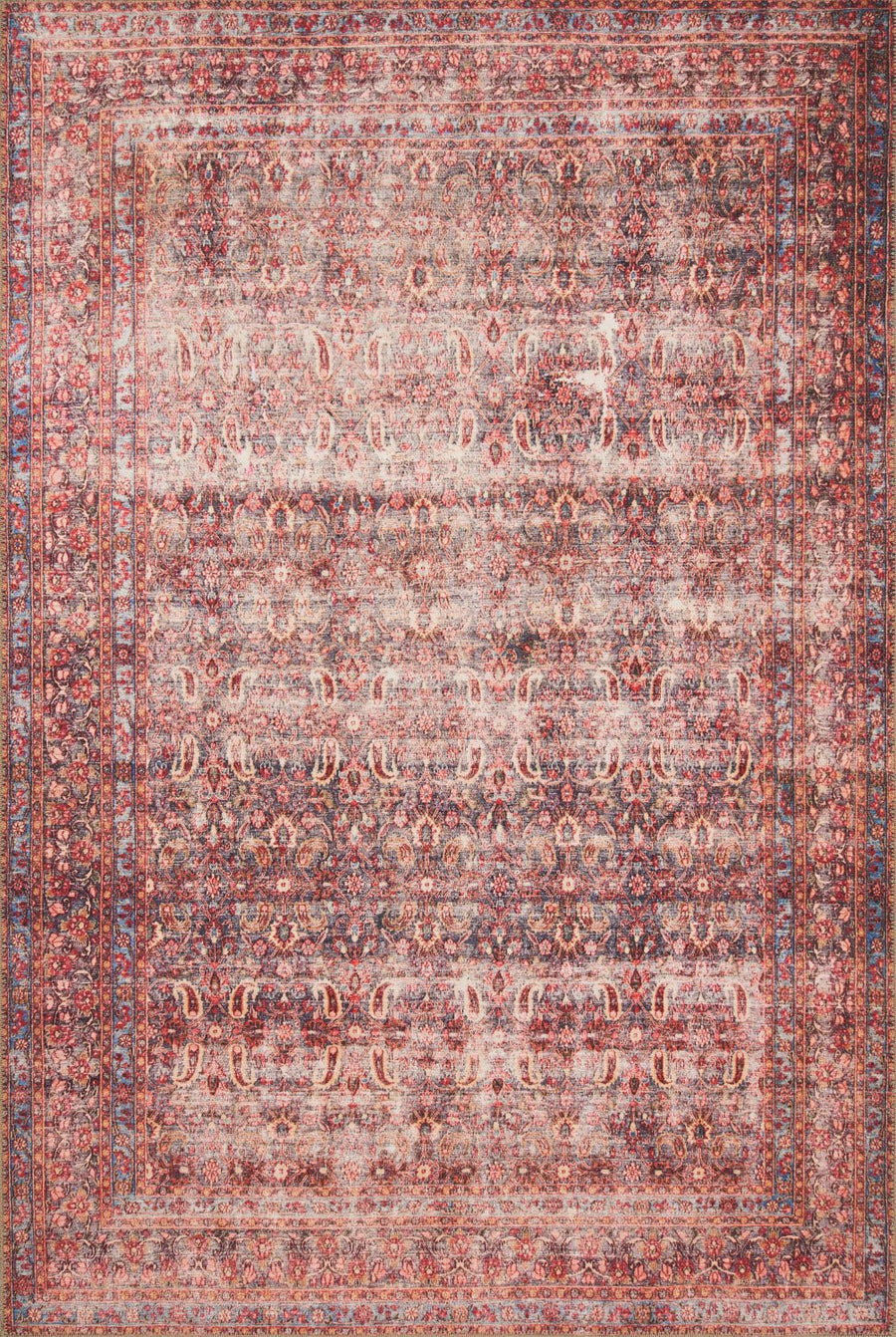 FLETA VINTAGE PRINT RUG: CRIMSON, EGGPLANT