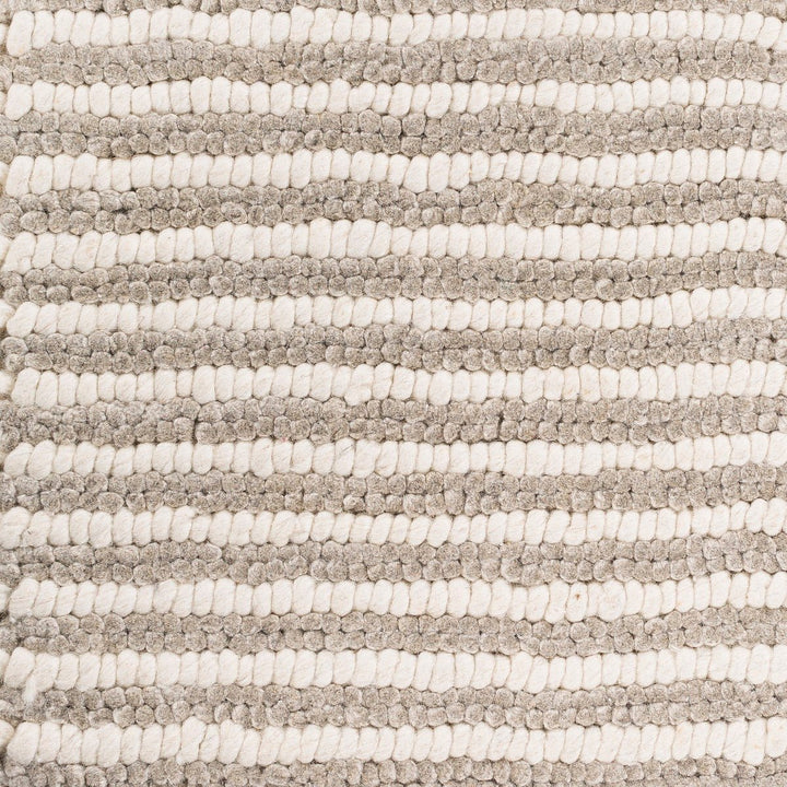FLINT GRAY + IVORY TEXTURED STRIPE WOOL RUG
