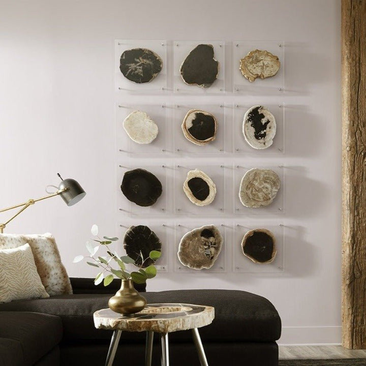 FLOATING PERTRIFIED SLICE WALL ART