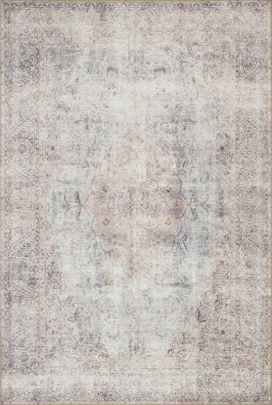 FREYA VINTAGE PRINT RUG: DISTRESSED SILVER
