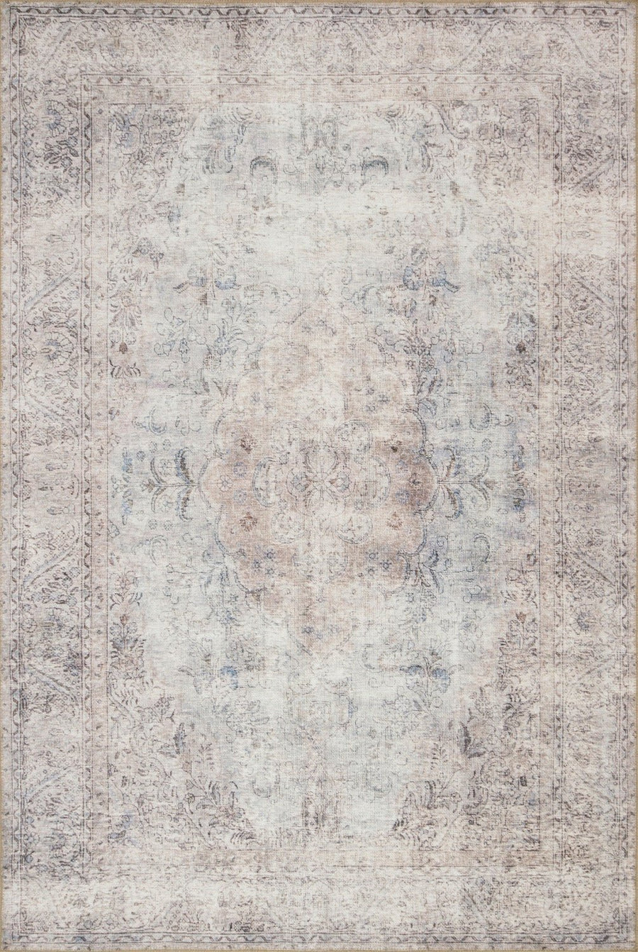 FREYA VINTAGE PRINT RUG: DISTRESSED SILVER