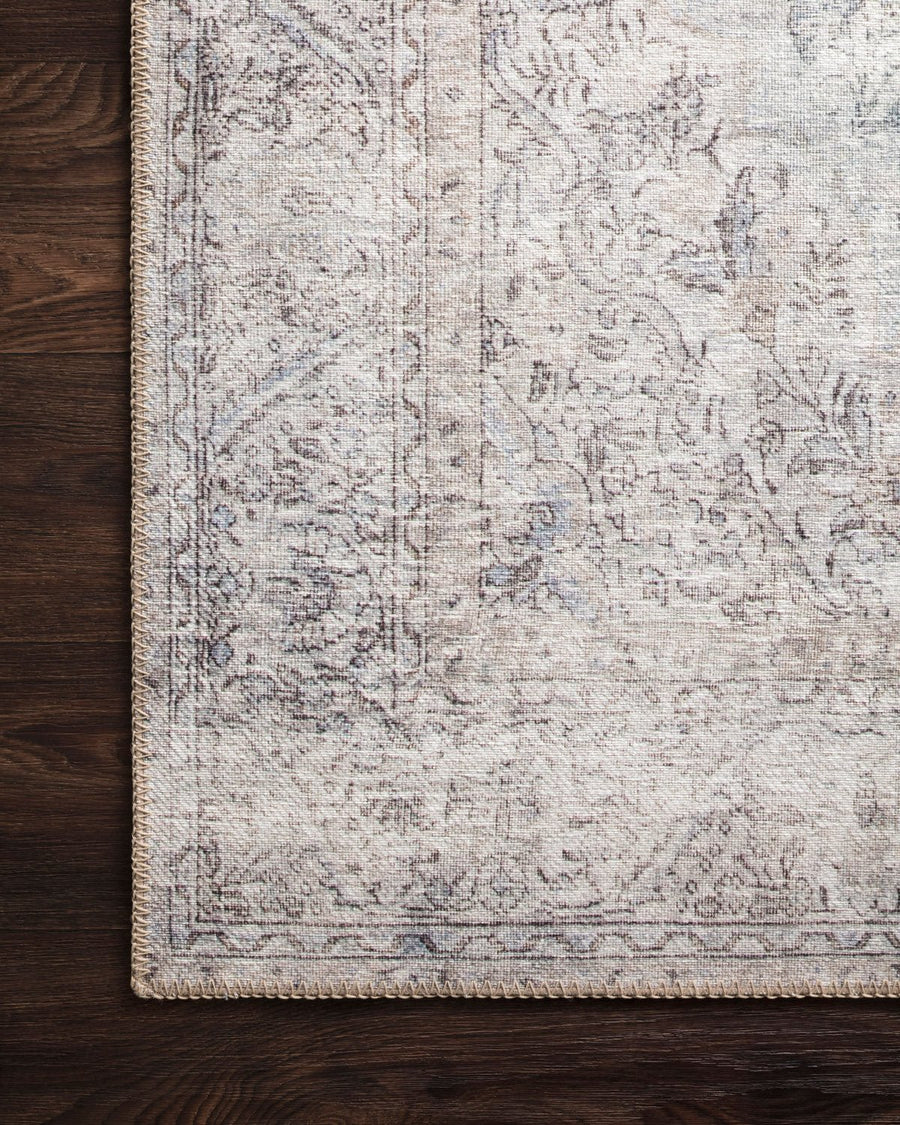 FREYA VINTAGE PRINT RUG: DISTRESSED SILVER