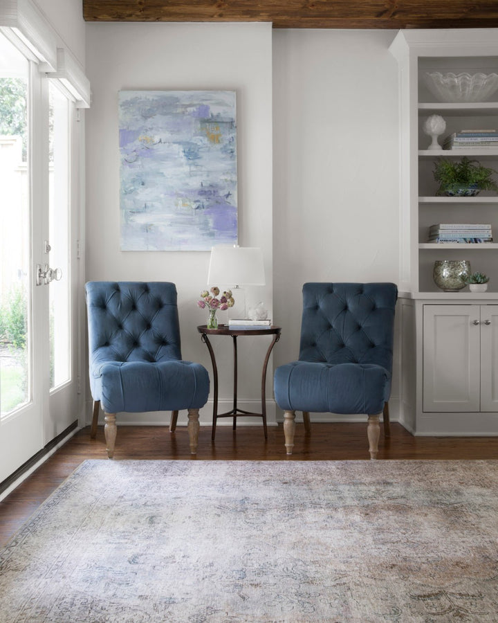 FREYA VINTAGE PRINT RUG: DISTRESSED SILVER