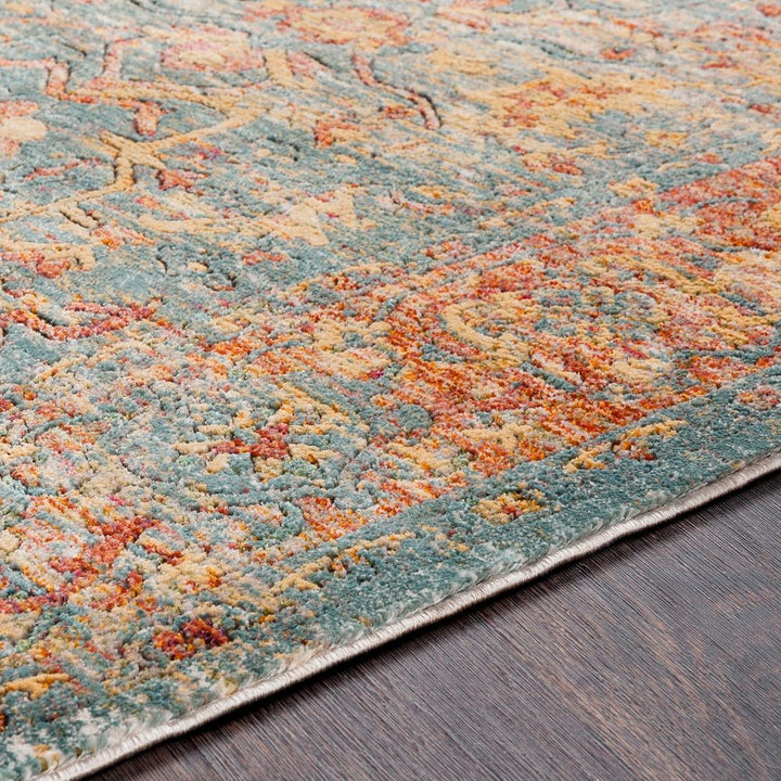 GAELAN RUG: AQUA, YELLOW