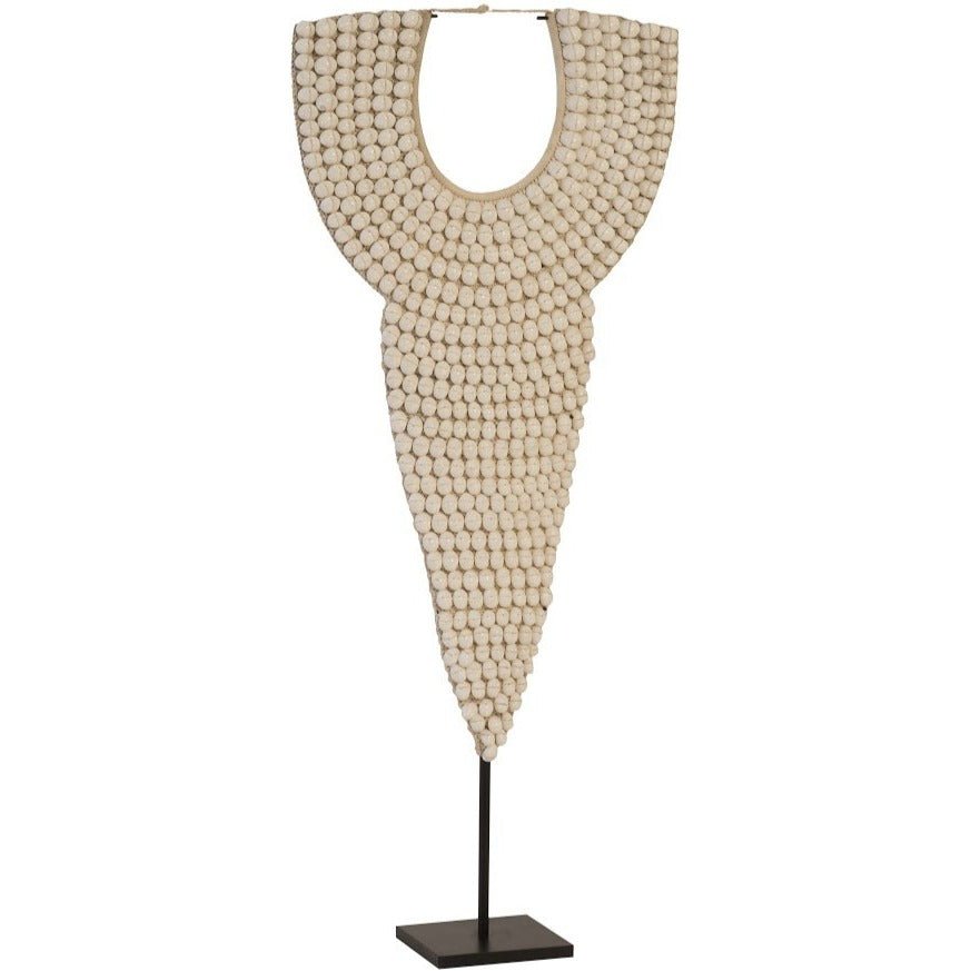 GIANT SHELL NECKLACE SCULPTURE ON STAND