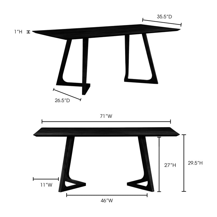 GODENZA DINING TABLE: BLACK ASH