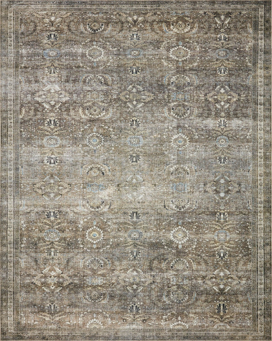 GOPESH VINTAGE PRINT FLAT RUG: ANTIQUE MOSS
