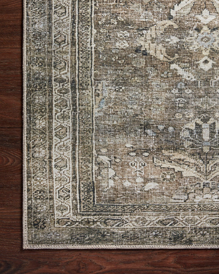GOPESH VINTAGE PRINT FLAT RUG: ANTIQUE MOSS