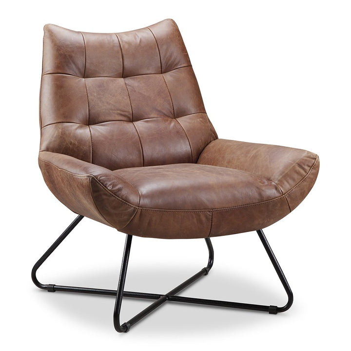 GRADUATE LOUNGE CHAIR: VINTAGE BROWN LEATHER