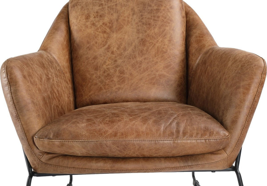 GREER VINTAGE LEATHER CLUB CHAIR