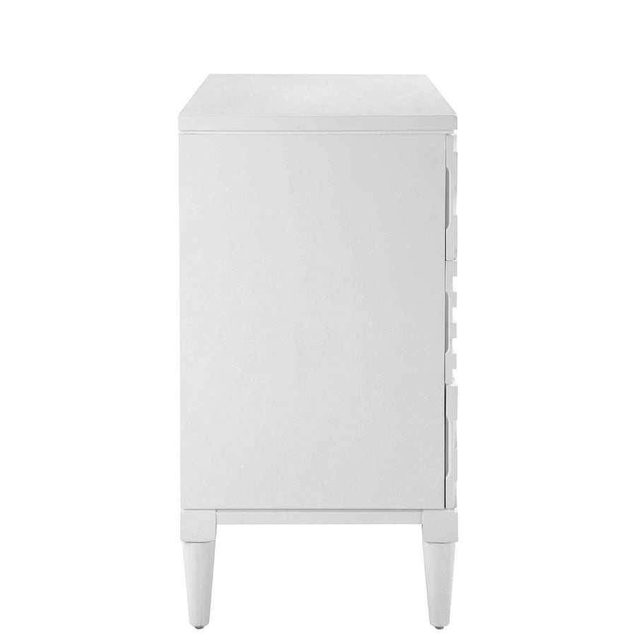 GROOVY GEOMETRIC STRIPES CHEST: WHITE