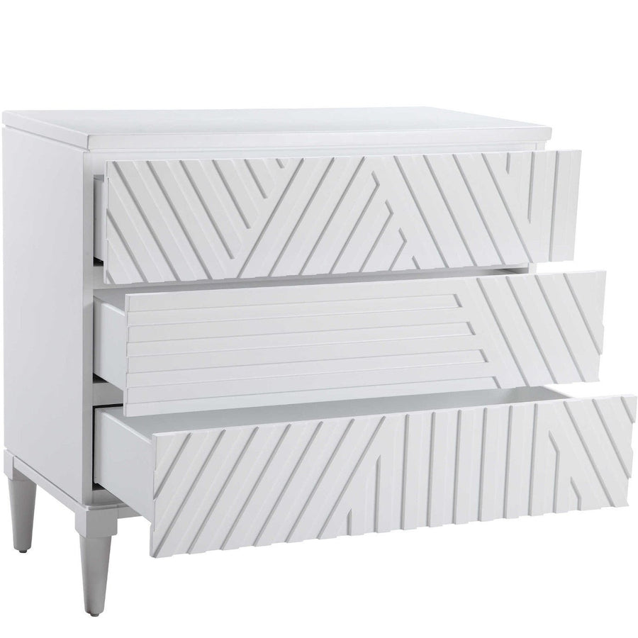 GROOVY GEOMETRIC STRIPES CHEST: WHITE