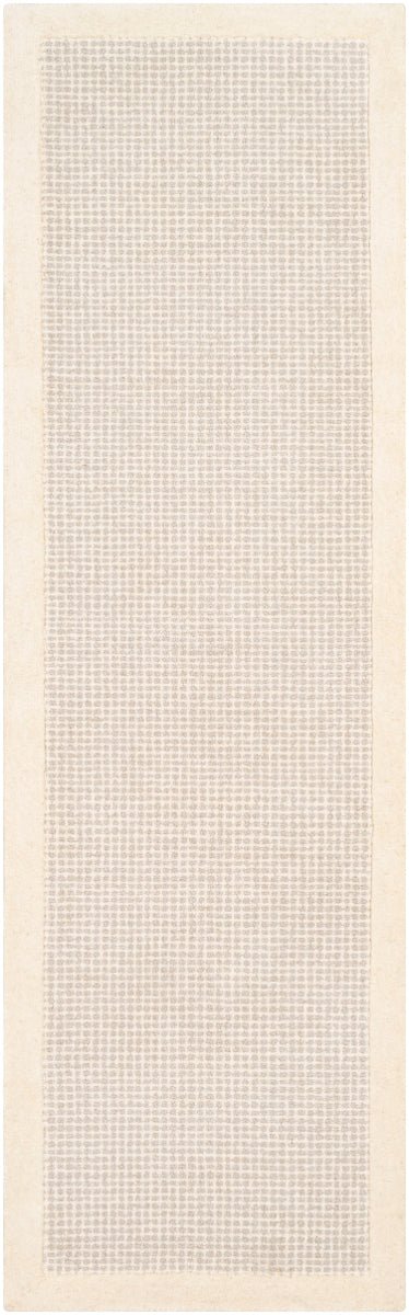 HAND TUFTED WOOL BORDER RUG: CREAM