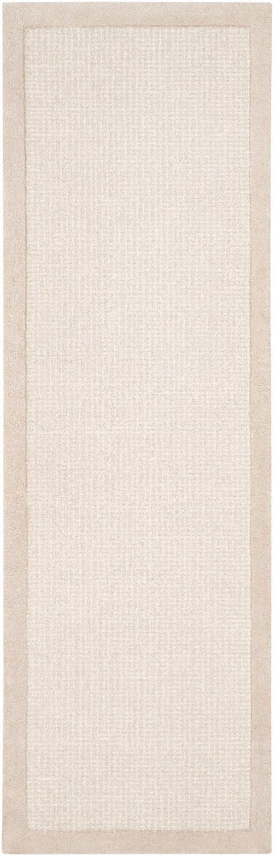 HAND TUFTED WOOL BORDER RUG: SILVER BIRCH