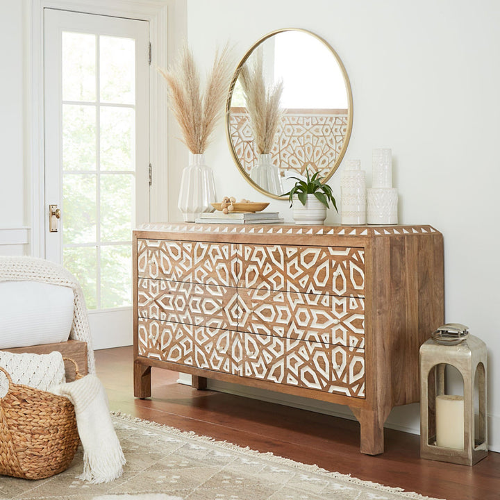 HAVELI GEOMETRIC CARVED WOOD DRESSER
