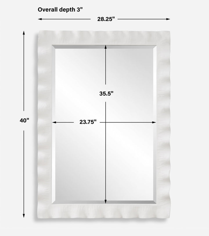 HAYA WHITE SCALLOPED MIRROR