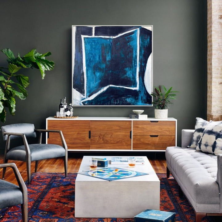 "INDIGO ANGLES" CANVAS ART