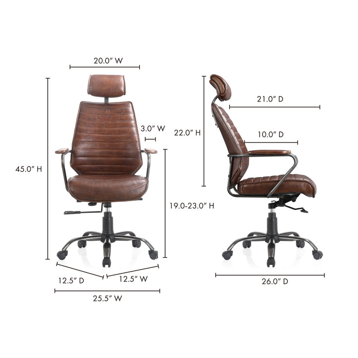 INDUSTRIAL EXECUTIVE CHAIR: ANTIQUE BROWN