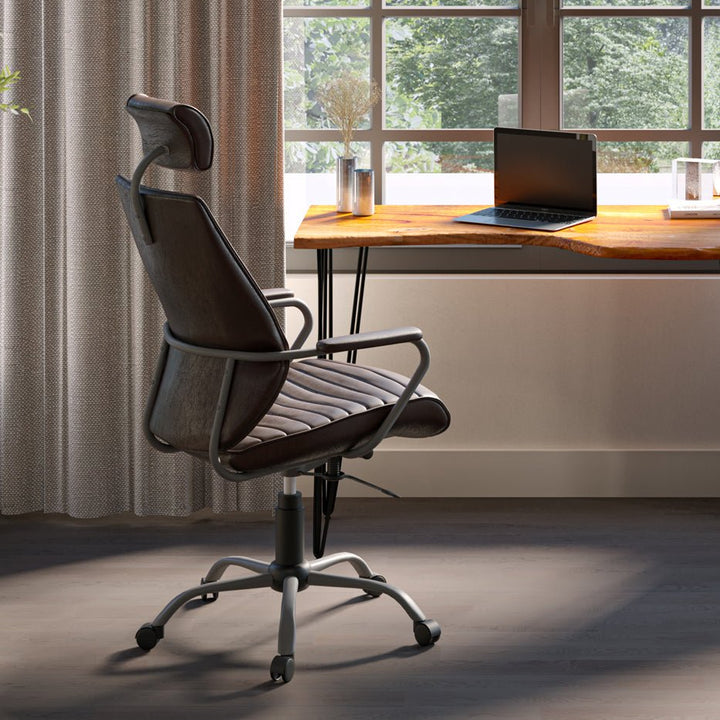 INDUSTRIAL EXECUTIVE CHAIR: ANTIQUE BROWN
