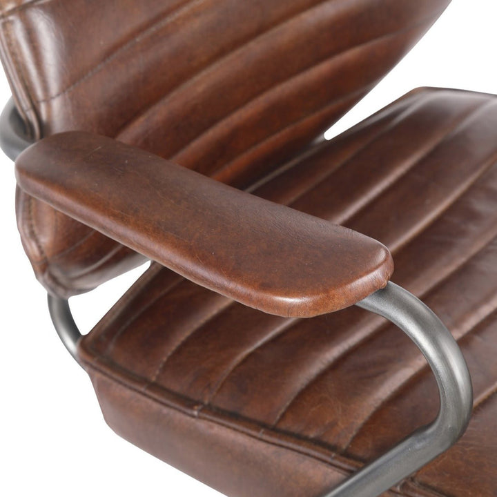 INDUSTRIAL EXECUTIVE CHAIR: ANTIQUE BROWN