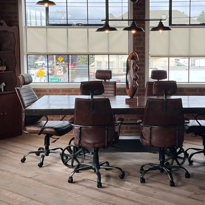 INDUSTRIAL EXECUTIVE CHAIR: ANTIQUE BROWN