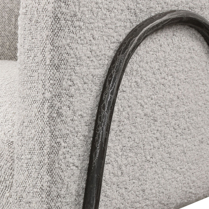 JACOBSEN BOUCLE UPHOLSTERED COUNTER STOOL