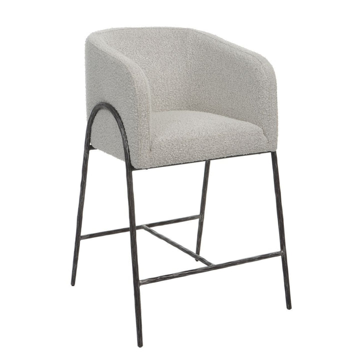 JACOBSEN BOUCLE UPHOLSTERED COUNTER STOOL