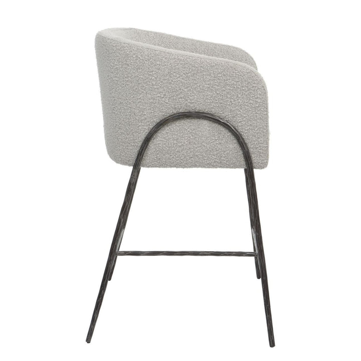 JACOBSEN BOUCLE UPHOLSTERED COUNTER STOOL