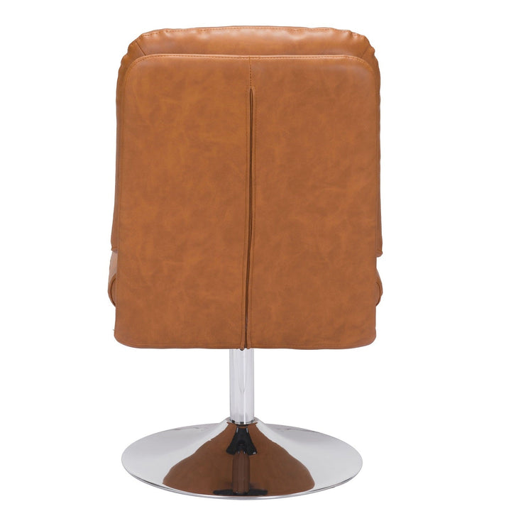 JET - SET BROWN VINYL SWIVEL CHAIR