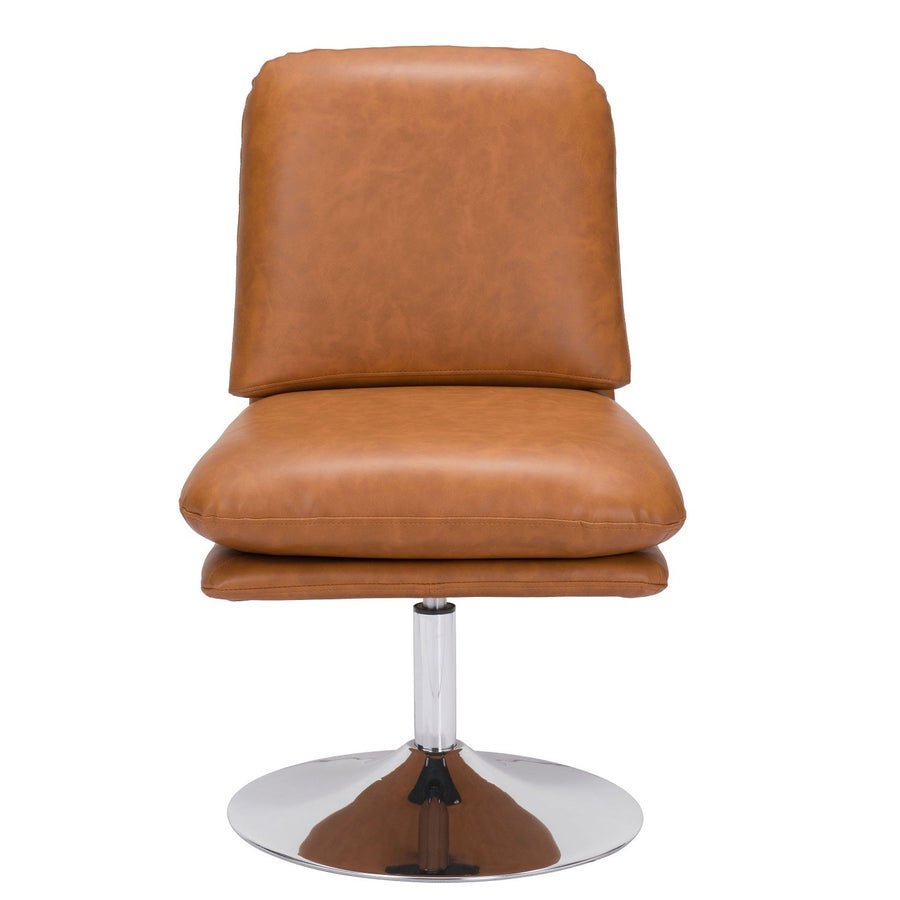 JET - SET BROWN VINYL SWIVEL CHAIR