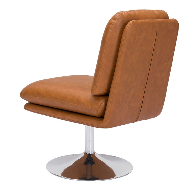 JET - SET BROWN VINYL SWIVEL CHAIR