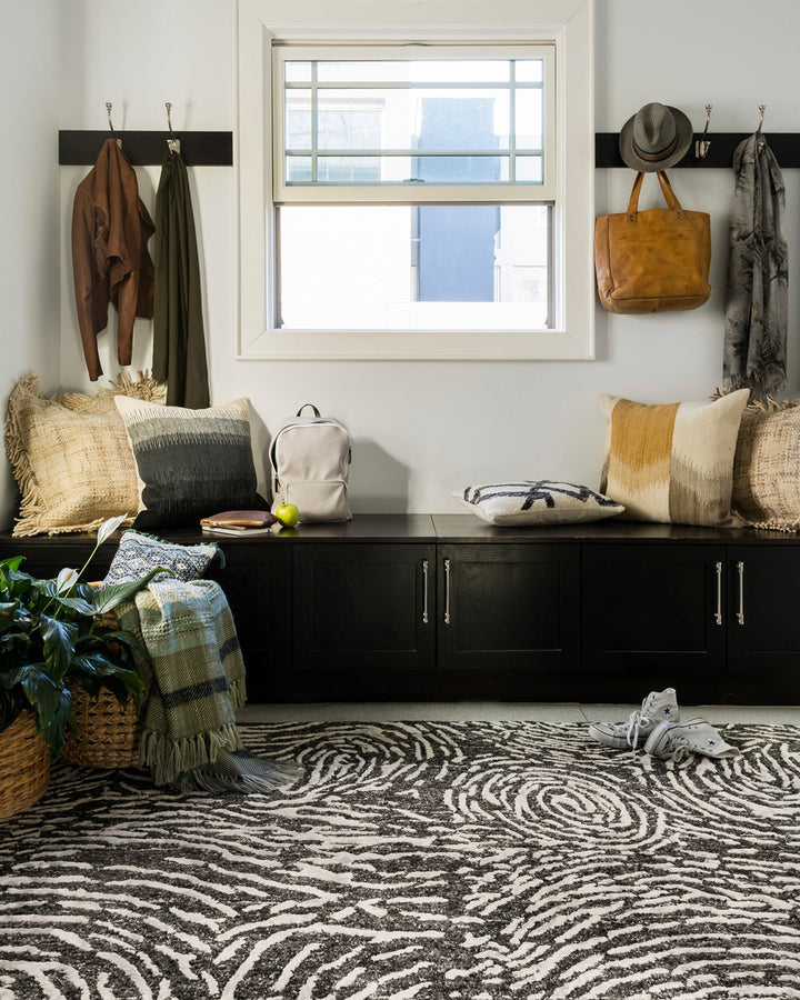 JUNEAU WOOL + VISCOSE RUG: CHARCOAL, SILVER