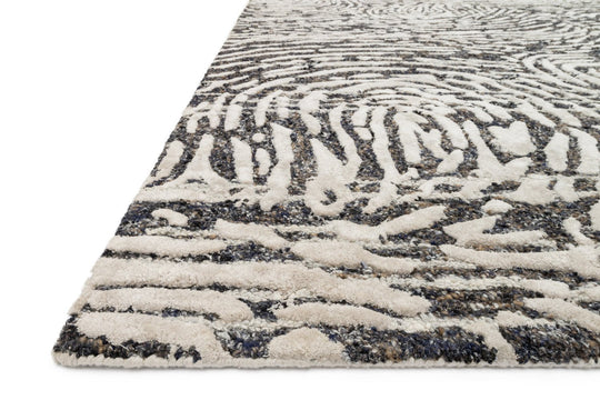 JUNEAU WOOL + VISCOSE RUG: CHARCOAL, SILVER