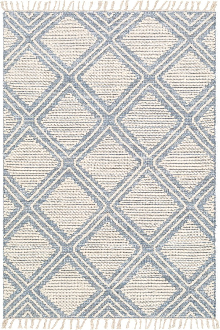 KELE WOOL + COTTON TEXTURED FLATWEAVE: DENIM