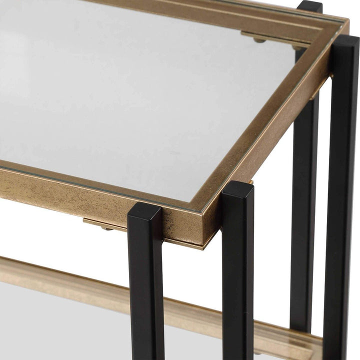 KENTMORE BLACK + GOLD CONSOLE TABLE