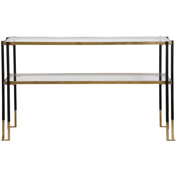 KENTMORE BLACK + GOLD CONSOLE TABLE