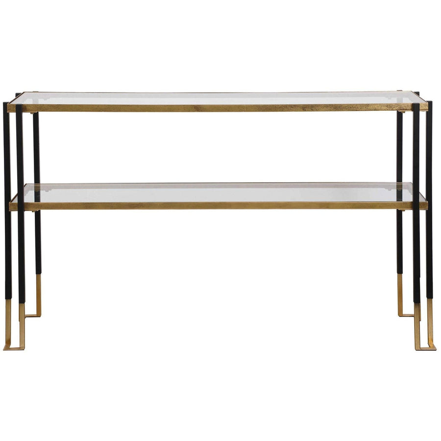 KENTMORE BLACK + GOLD CONSOLE TABLE