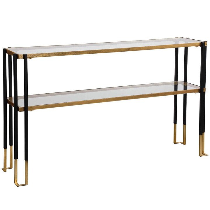 KENTMORE BLACK + GOLD CONSOLE TABLE