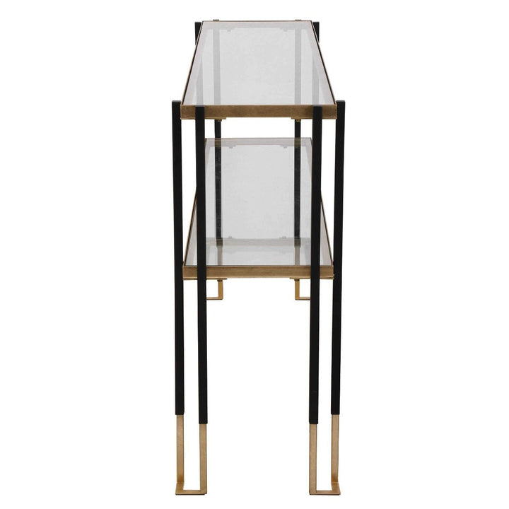 KENTMORE BLACK + GOLD CONSOLE TABLE