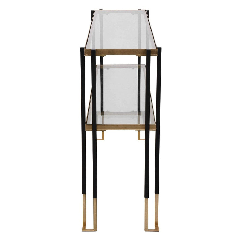 KENTMORE BLACK + GOLD CONSOLE TABLE