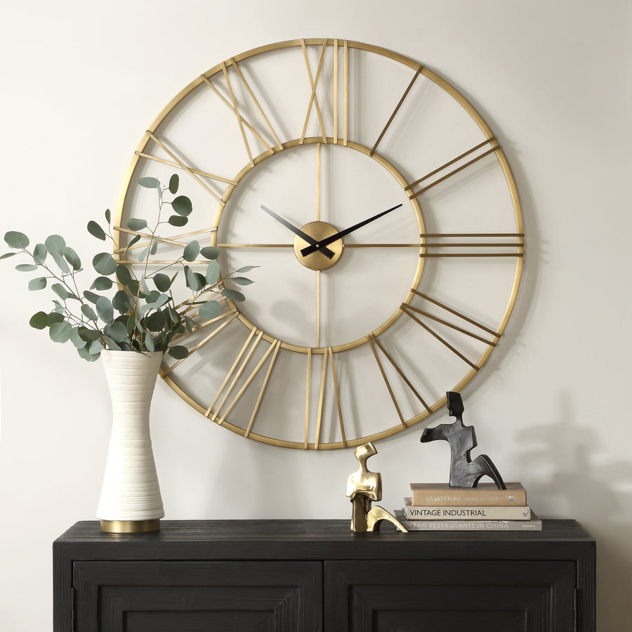 KEYANN BRASS WALL CLOCK