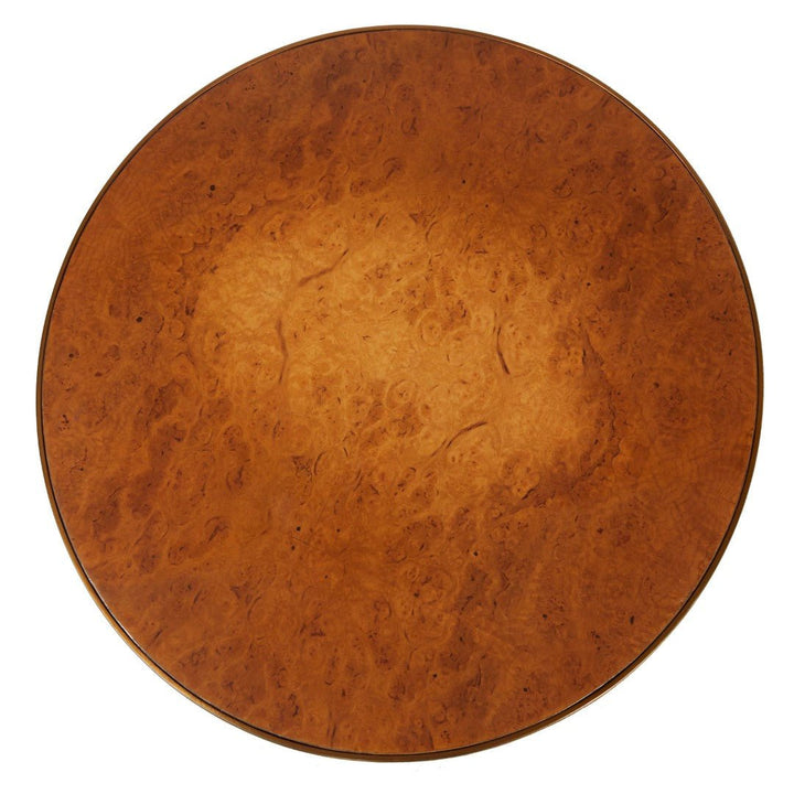 LARA BRASS & OAK BURL END TABLE