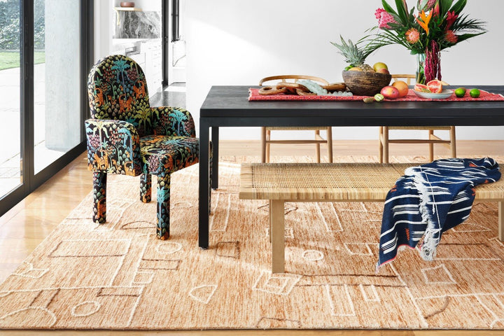 LEELA 05 HOOKED WOOL RUG: TERRACOTTA