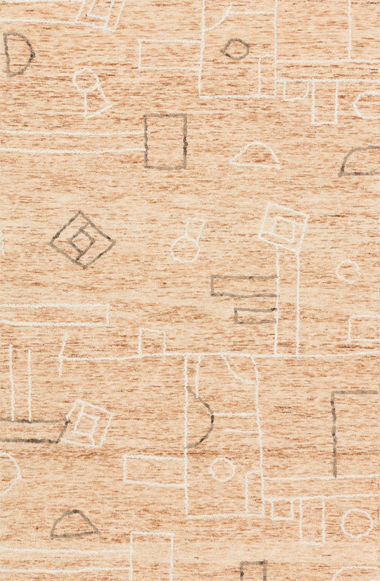 LEELA 05 HOOKED WOOL RUG: TERRACOTTA
