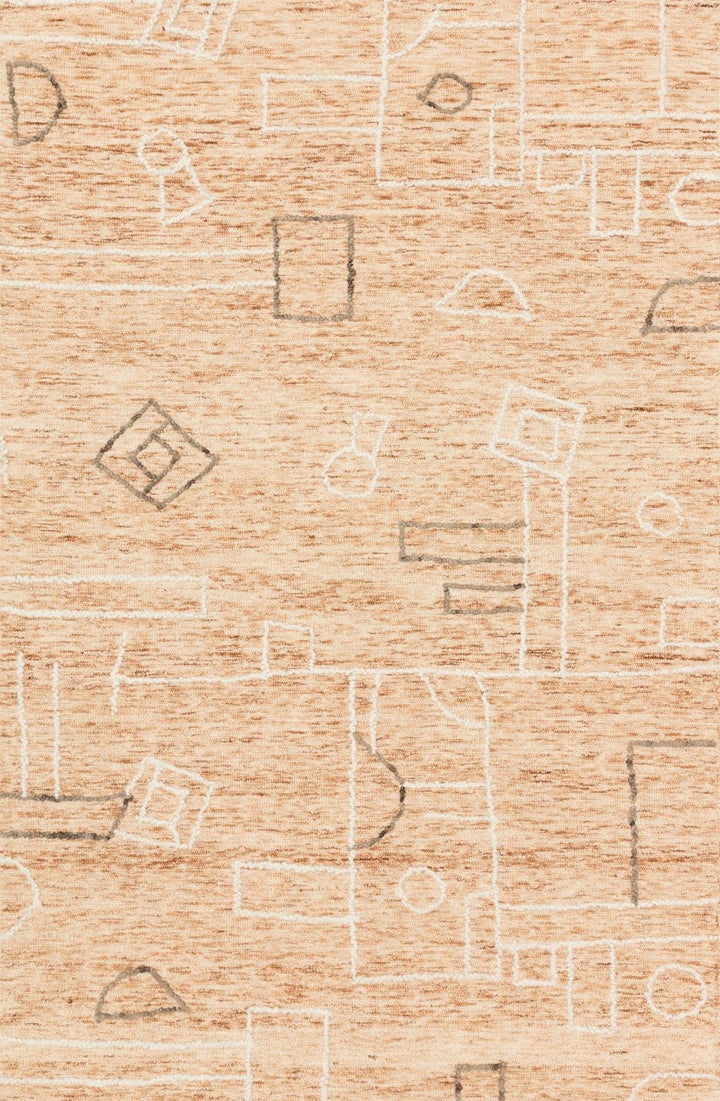 LEELA 05 HOOKED WOOL RUG: TERRACOTTA