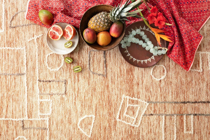 LEELA 05 HOOKED WOOL RUG: TERRACOTTA